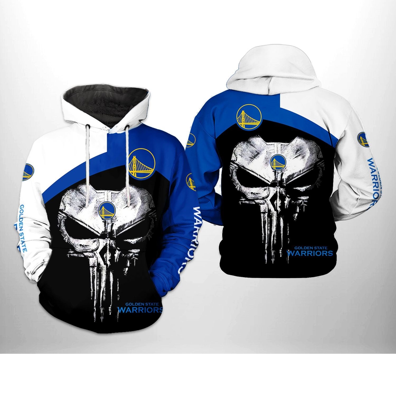 Golden State Warriors Skull Punisher Hoodie